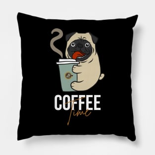 Pug Dog - Coffee Time Pillow