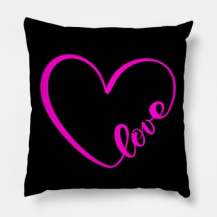 HOT Pink Heart Shape - Heart Art Pillow