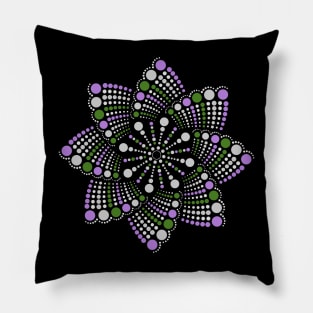 Seamless Repeating Geometric Mandala Dot Art Genderqueer Pride Pattern Pillow