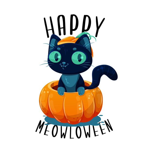 Happy Meowloween (Alternate design) by Coffee Parade