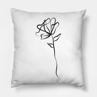 Delicate flower drawing Pillow