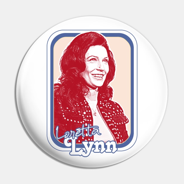 Loretta Lynn // Retro Style Country Music Fan Art Design Pin by DankFutura