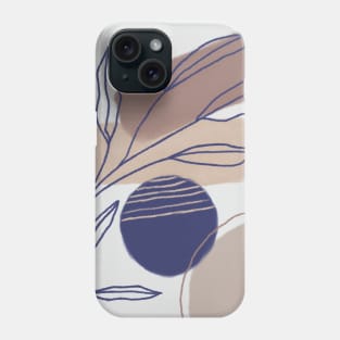 Abstract Organic Shapes - Blue and Beige Phone Case