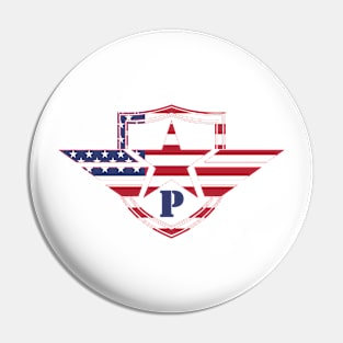 Letter P American Flag Monogram Initial Pin