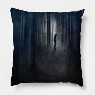 Raven and Man Pillow