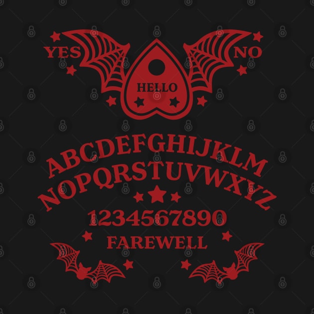 Batwing Planchette Spirit Board - Red by AliceQuinn