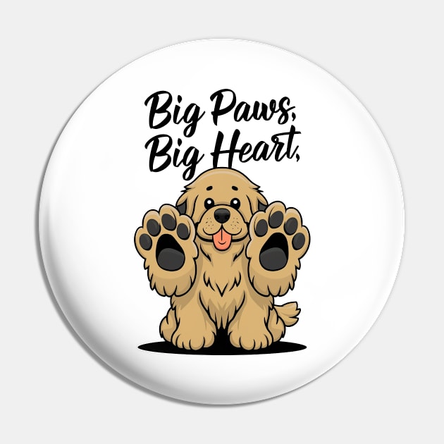 Big Paws Big Heart Cute Newfoundland Dog Funny Pin by Sniffist Gang