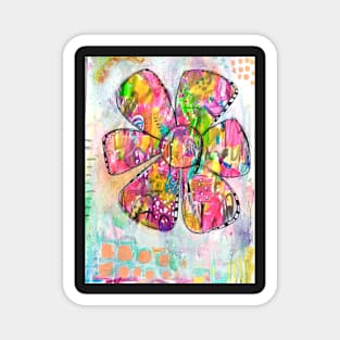 Expressive Floral Abstract Magnet