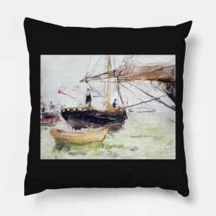 aboard a yacht - Berthe Morisot Pillow