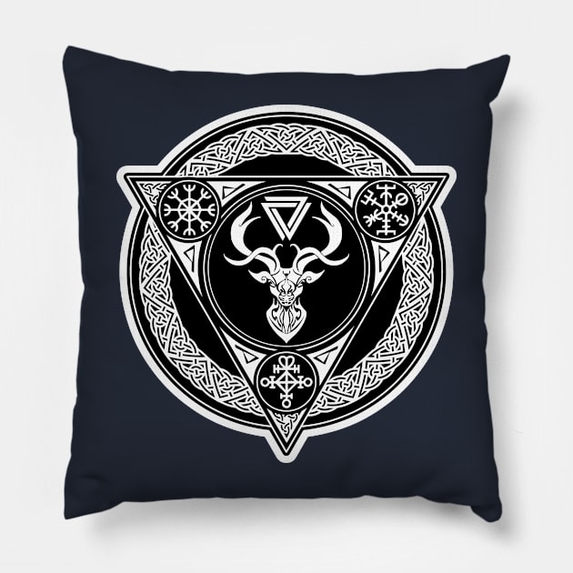 Deer Mystic Zodiac Viking Design Pillow by BE MY GUEST MARKETING LLC