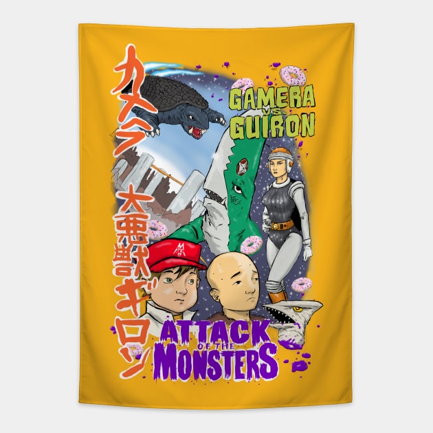 Attack of the Monsters Tapestry by PickledGenius