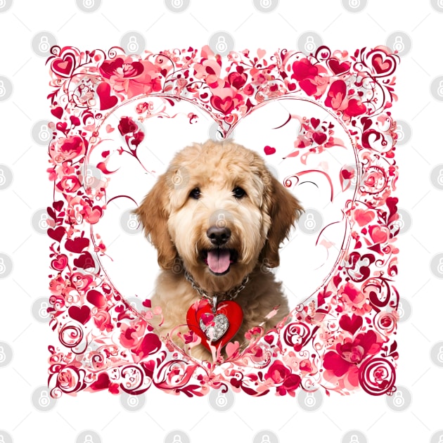 Goldendoodle Be Mine Valentine by Doodle and Things