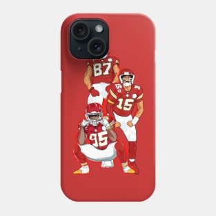 Chiefs : Patrick mahomes 15 x Travis KELCE 87 x Chris Jones 95 Hoodie Phone Case