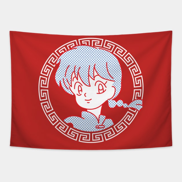 Ranma W 2.0 white circle Tapestry by Astroboy71