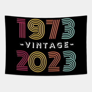 1973 Vintage 2023, 50th Birthday Anniversary, Colorful Retro Tapestry