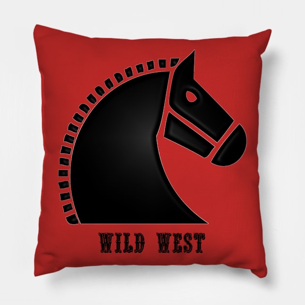 Western Era - Wild West Horse Head Pillow by The Black Panther