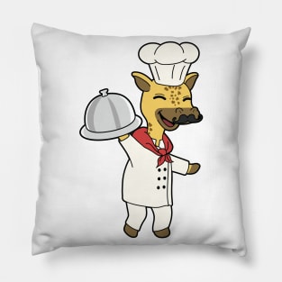 Giraffe as Chef with Cooking apron & Platter Pillow