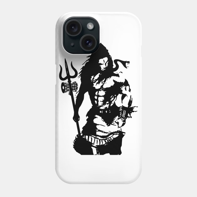 Lord Shiva Art Angry Trishul T-shirt Phone Case by alltheprints