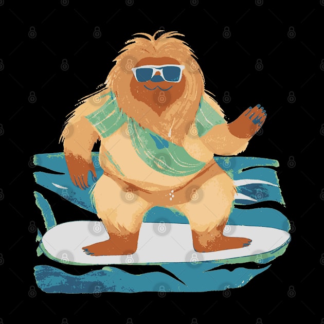 Bigfoot on a Surfboard by JoeStylistics