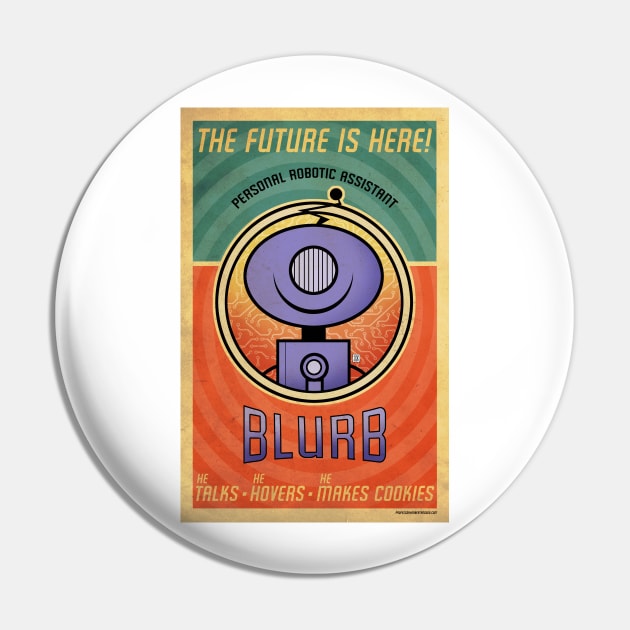 "BLURB: Personal Robotic Assistant" Art Print Pin by StudioSiskart 