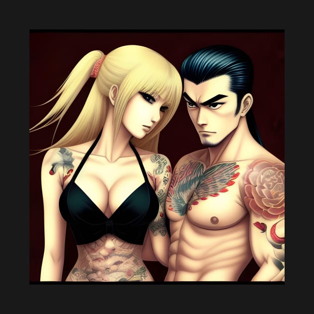 Manga tattoo couple boyfriend girlfriend by animegirlnft