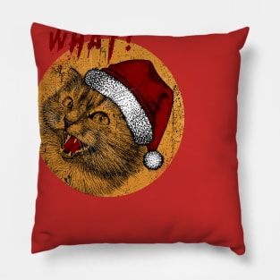 Cat What? Christmas Funny Pillow