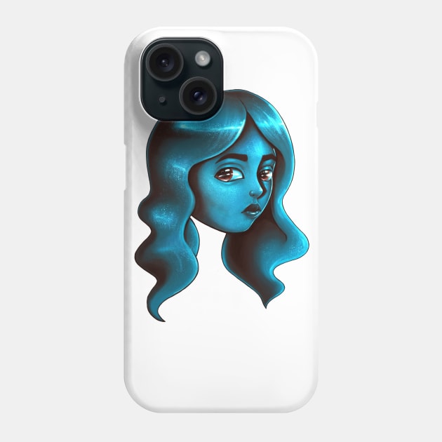 Turquoise Girl Phone Case by Yadoking