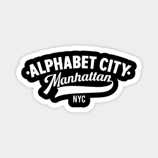 Alphabet City Manhattan Minimal Typo Art - T-Shirt & Apparel Design Magnet