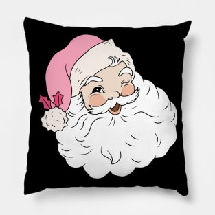 Retro Vintage Pink Santa Claus Pillow