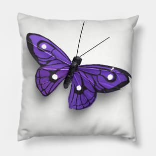 Real Butterfly Purple Pillow