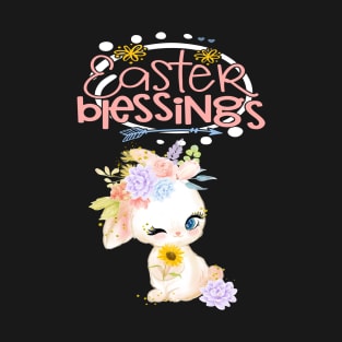 Easter Bunny Cute Spring Blessings Fun Egg Hunting Basket T-Shirt