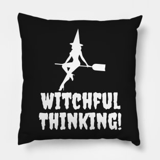 Witchful Thinking Halloween Spooky Pillow