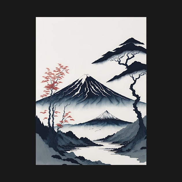 Serene Mount Fuji Sunset - Peaceful River Scenery by star trek fanart and more