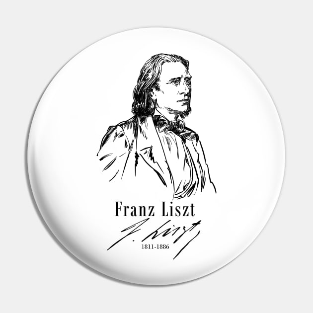 Franz Liszt, Classical Music-Piano Pin by StabbedHeart