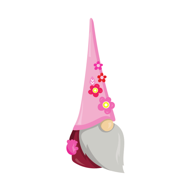 Spring Gnome, Garden Gnome, Cute Gnome, Flowers by Jelena Dunčević