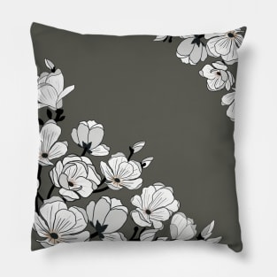 Elegant Magnolia Blossoms Design Pillow