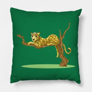 Cheetah on a Tree Branch Pillow