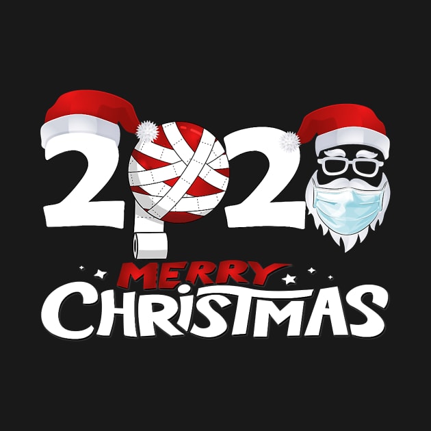 Merry Christmas 2020 Funny Santa Quarantine Xmas Face Mask by lostbearstudios