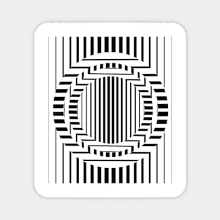 Geometric black and white modern Magnet