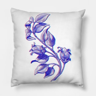 Vintage Floral 3D Style Illustration Pillow