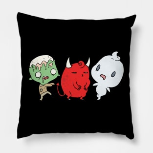 Retro Vintage Halloween. The Little Boo Crew. (Not Too Scary) Pillow