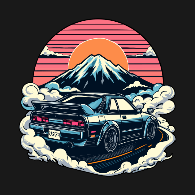 JDM car Japanese Retro Car Racing Drifting Legend Tuning by KromADesign