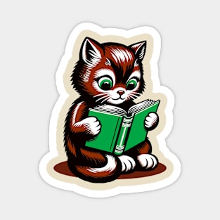 Cute kitty reading book Magnet