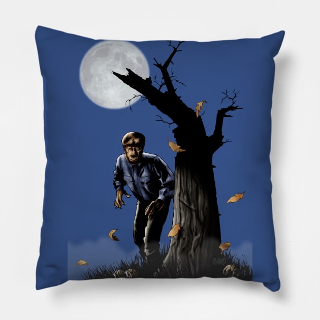 Beware the moon Pillow by Rawddesign