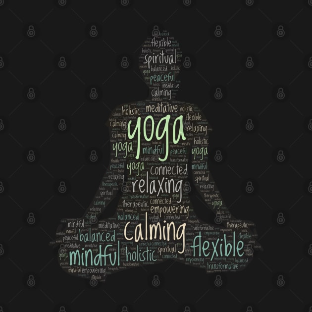 Yoga Wordcloud for Darker Backgrounds by WYL - Words You Love