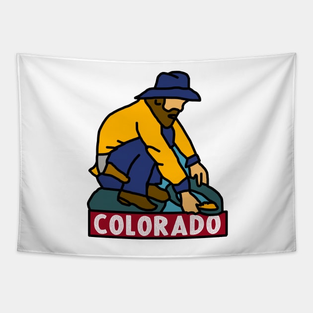 Colorado Gold Miner Decal Tapestry by zsonn
