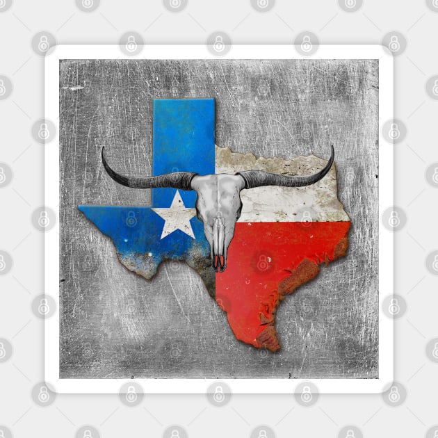 Longhorn Texas Map Magnet by Dual Rogue