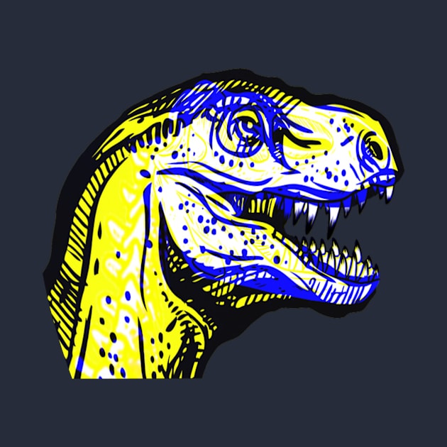 T-Rex Interactive Yellow&Blue Filter T-Shirt #2 By Red&Blue by RedAndBlue