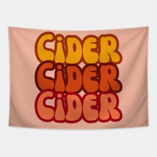 Cider, Cider, Cider. Bold and Bright Groovy Rouge Retro Style Tapestry