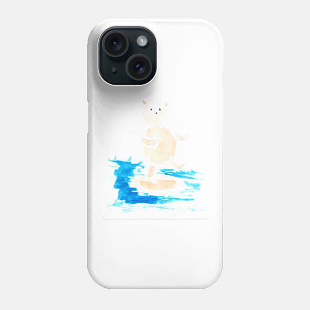 bear, surfing, sport, animal, joy, toy, gift, watercolor, illustration, painting, art, good mood, Phone Case by grafinya